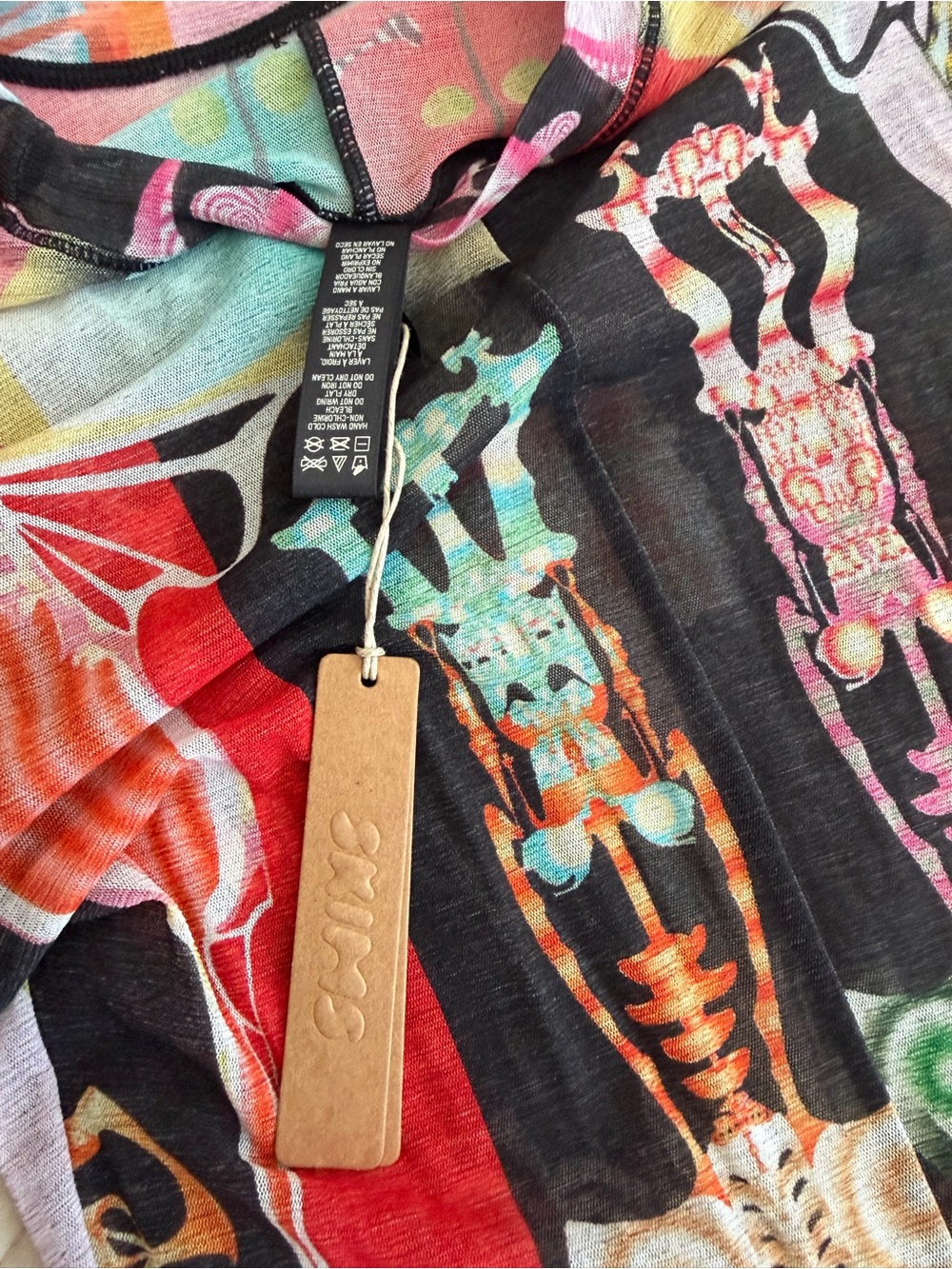 SKIMS Multicolor Graphic Long Sleeve Top with Black Base